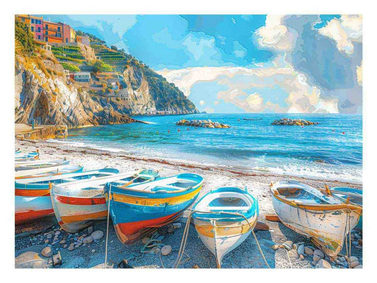Blue boat wall Art painting
