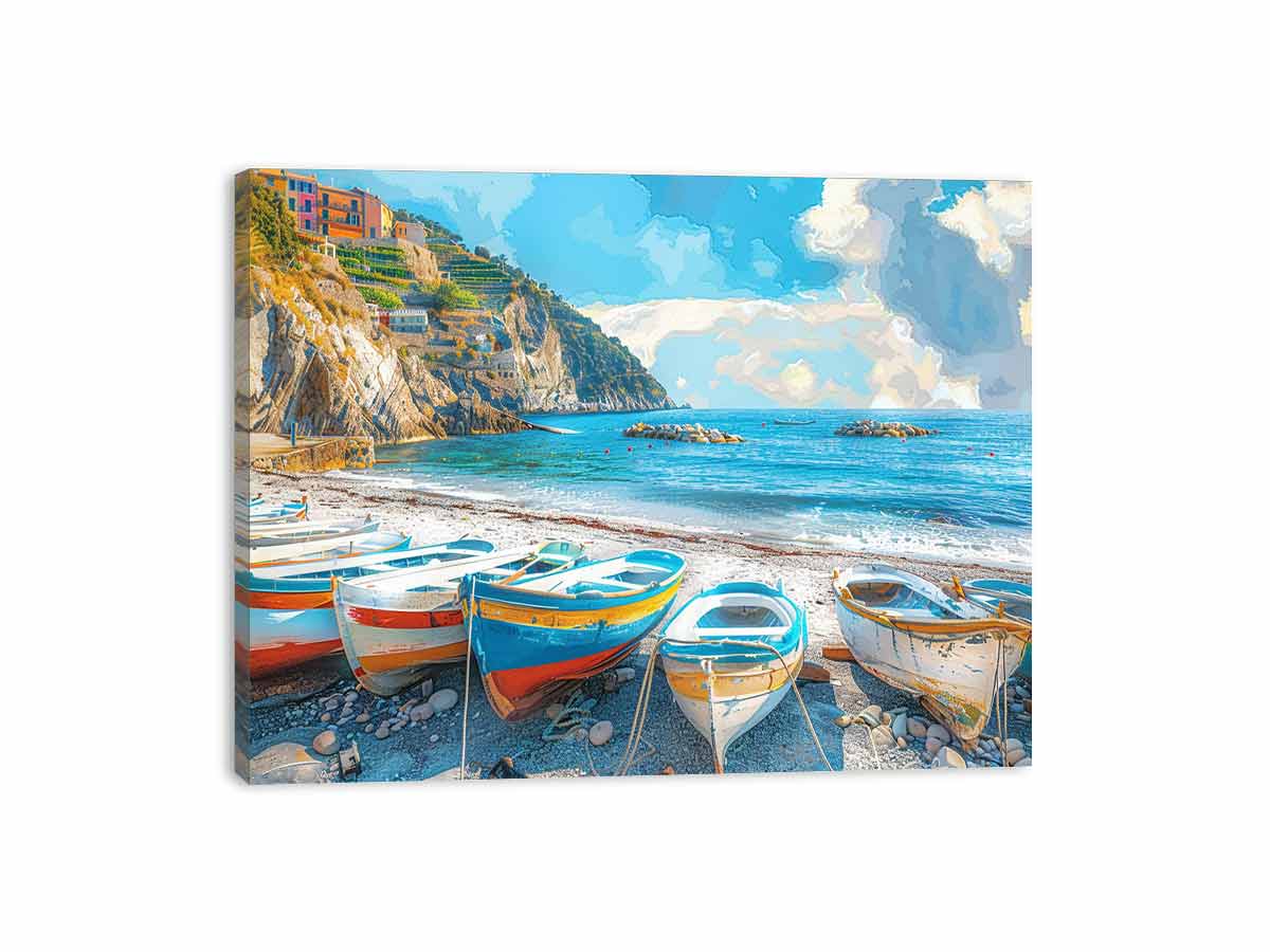 Blue boat wall Art painting