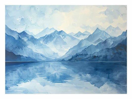 Blue lake Mountain Canvas Painting