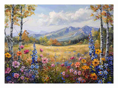 Flowers Landscape Canvas Art Print