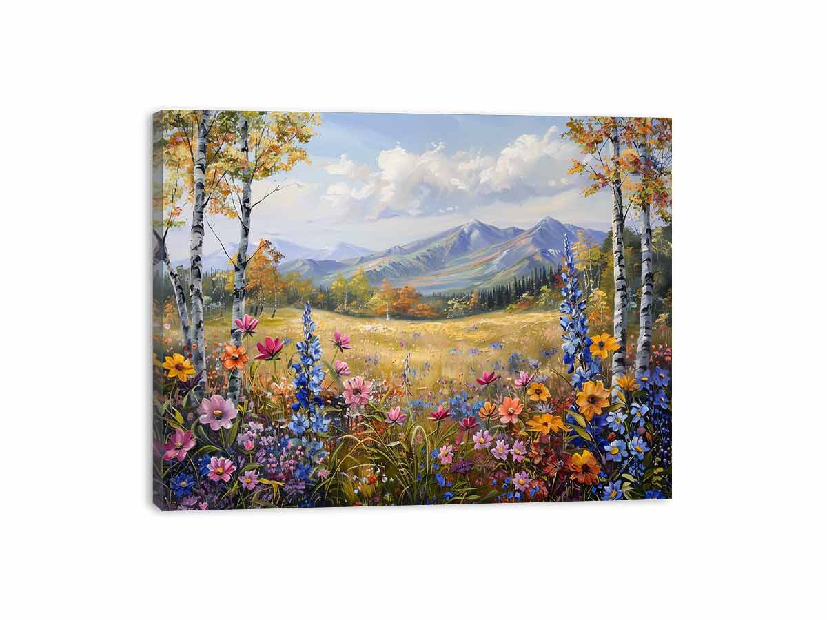 Flowers Landscape Canvas Art Print