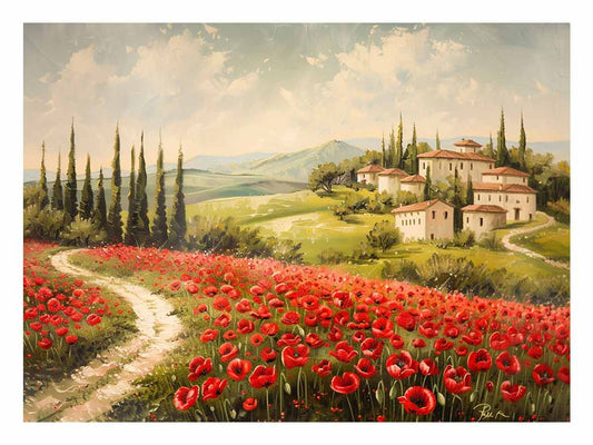 Field of Poppies Canvas Painting