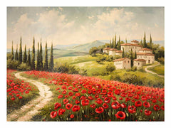 Field of Poppies Canvas Painting