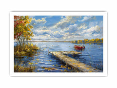 Lake Dockscape Canvas Painting