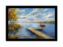 Lake Dockscape Canvas Painting