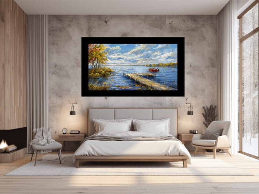 Lake Dockscape Canvas Painting