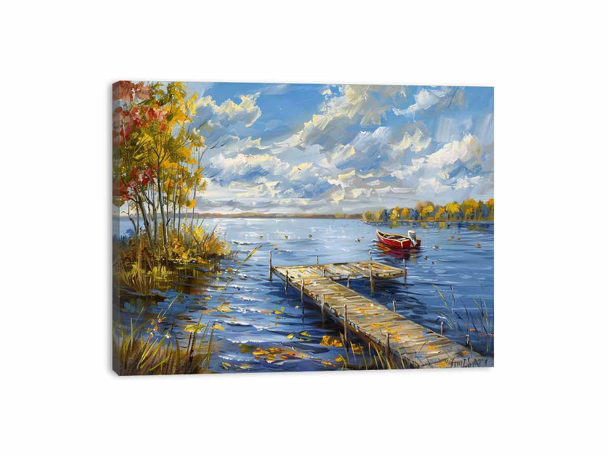 Lake Dockscape Canvas Painting