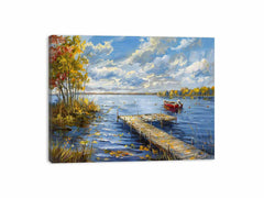 Lake Dockscape Canvas Painting