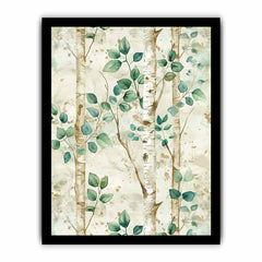 Birchtree Watercolor Painting on canvas