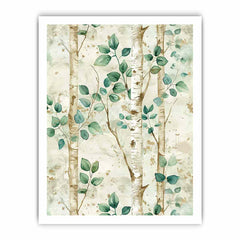 Birchtree Watercolor Painting on canvas