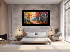Red Forest Canvas Painting