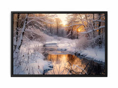 Snow River Canvas Art Print