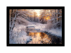 Snow River Canvas Art Print