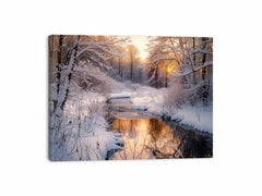Snow River Canvas Art Print