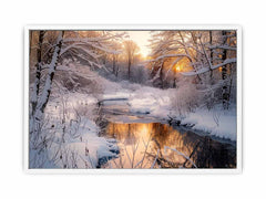 Snow River Canvas Art Print