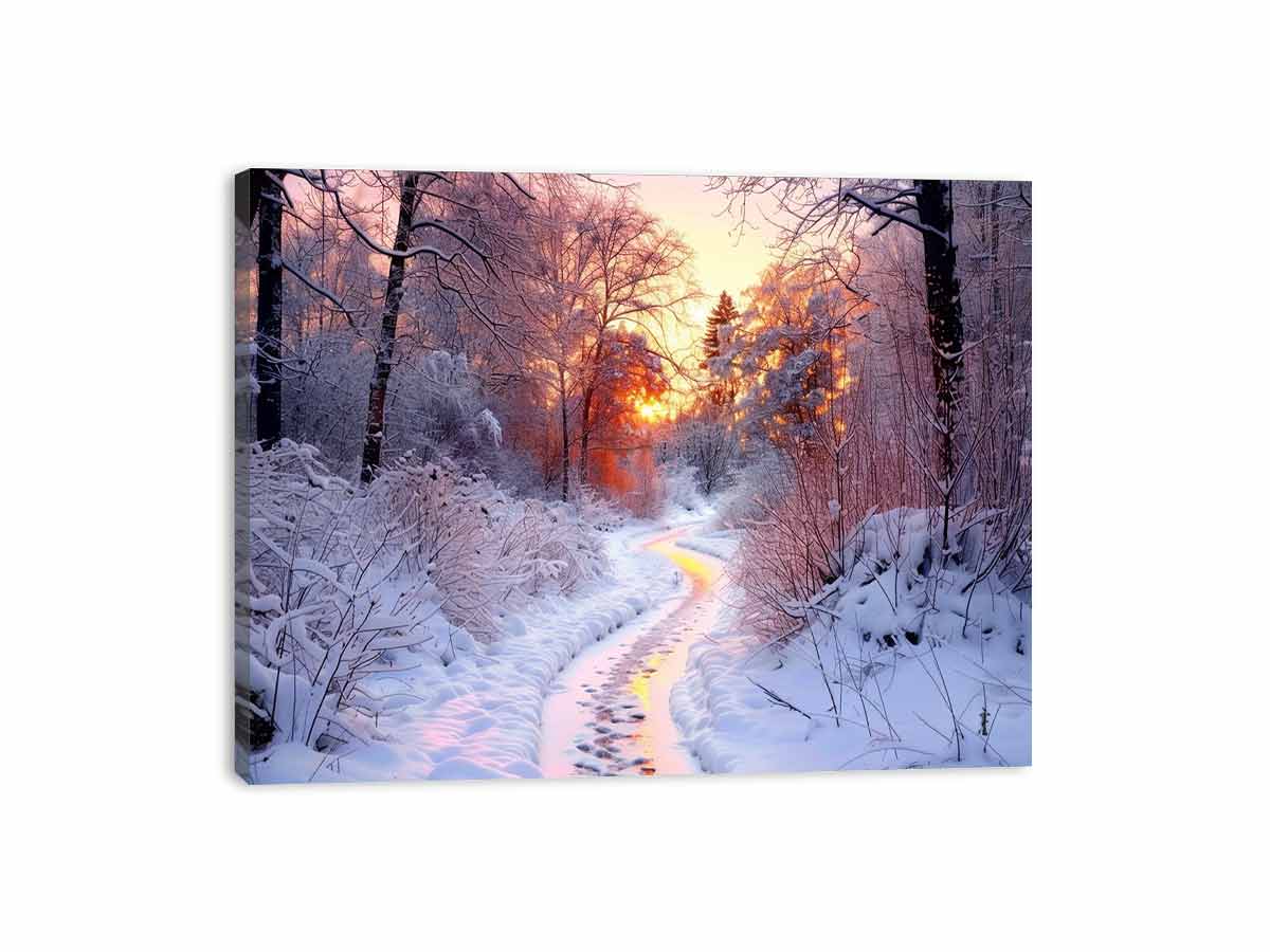Snow River Canvas Art Print