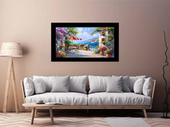Italian Beachside Cafe Canvas Art Print