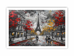 Eiffel Tower Paris Street Canvas Art Print