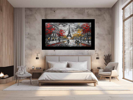 Eiffel Tower Paris Street Canvas Art Print