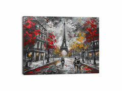 Eiffel Tower Paris Street Canvas Art Print