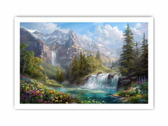 Mountain Waterfall Canvas Art Print