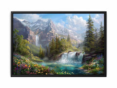 Mountain Waterfall Canvas Art Print