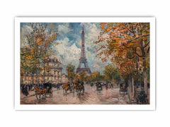 Vintage Eiffel Tower canvas painting