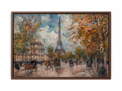 Vintage Eiffel Tower canvas painting