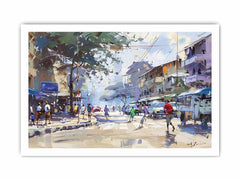 Streets in Nairobi watercolour painting