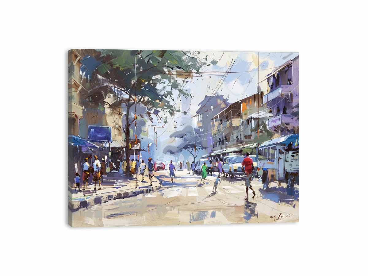 Streets in Nairobi watercolour painting