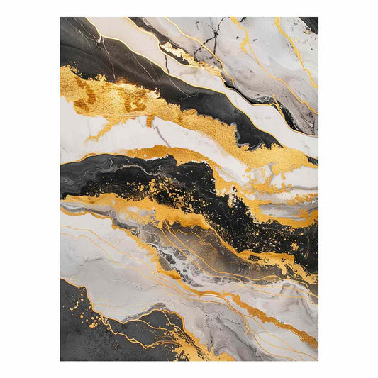 Black Gold marble Art  Canvas Art Print