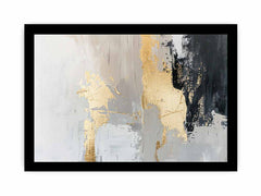 Black Gold Abstract Canvas Painting