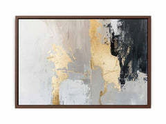 Black Gold Abstract Canvas Painting