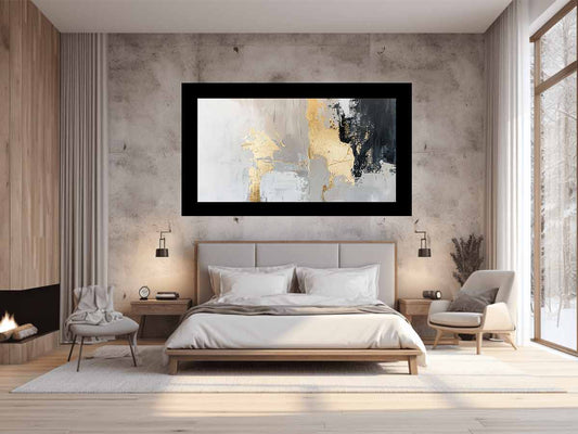 Black Gold Abstract Canvas Painting
