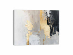 Black Gold Abstract Canvas Painting