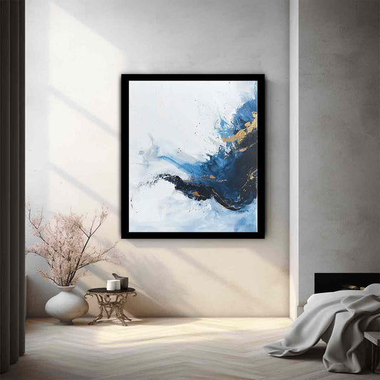 Black Gold Waves Luxury Art Canvas Painting