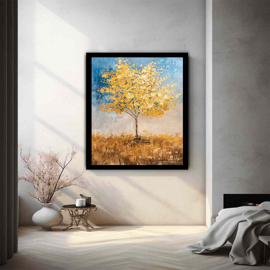 Gold Tree Painting Canvas Art Print