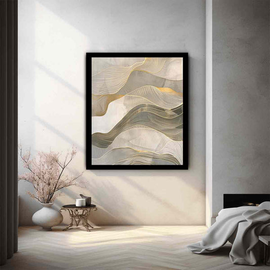 Gold Waves Canvas Painting