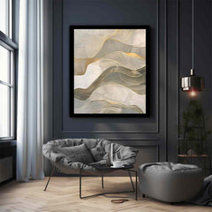 Gold Waves Canvas Painting