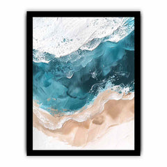 Teal Ocean  waves Canvas Art Print