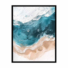Teal Ocean  waves Canvas Art Print