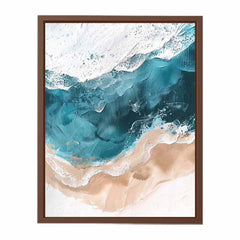 Teal Ocean  waves Canvas Art Print