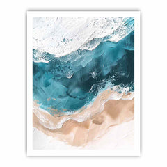 Teal Ocean  waves Canvas Art Print