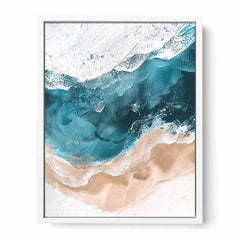 Teal Ocean  waves Canvas Art Print