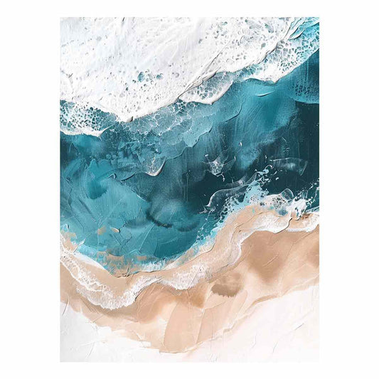 Teal Ocean  waves Canvas Art Print