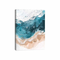 Teal Ocean  waves Canvas Art Print