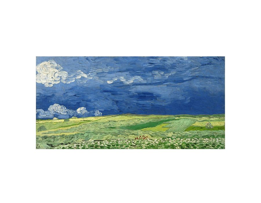 Wheatfield under thunderclouds Canvas Print