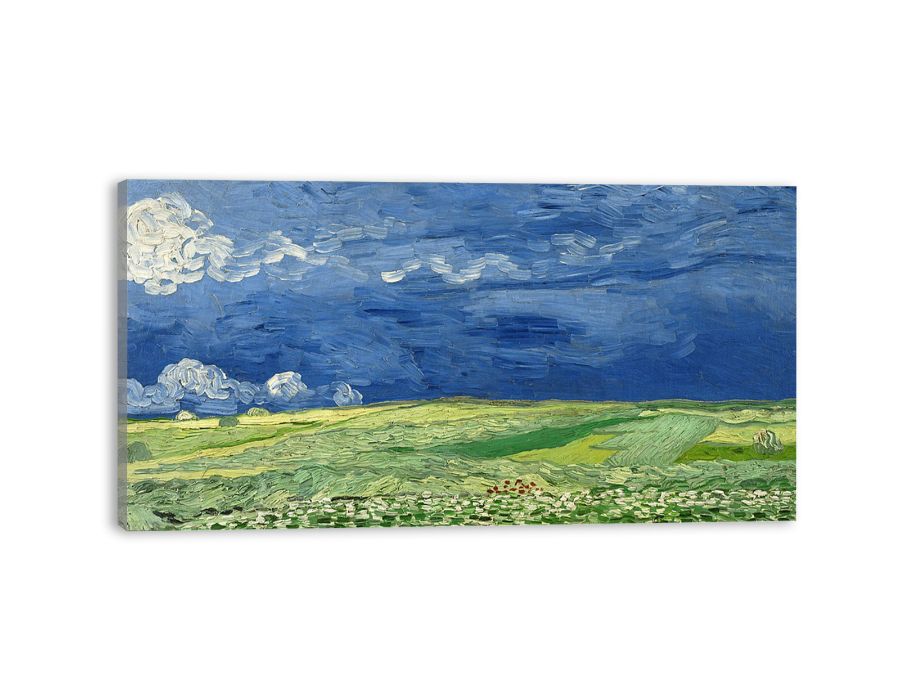 Wheatfield under thunderclouds Canvas Print