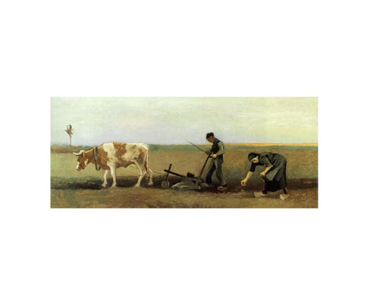 Plow In Field Painting by Van Gogh Canvas Print