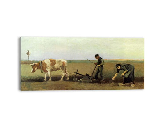 Plow In Field Painting by Van Gogh Canvas Print